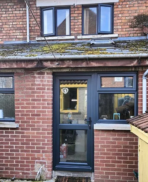Black painted UPVC windows and back door