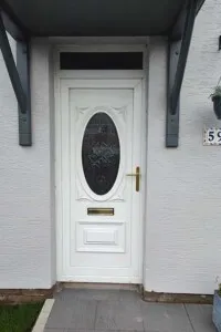 White UPVC front door before